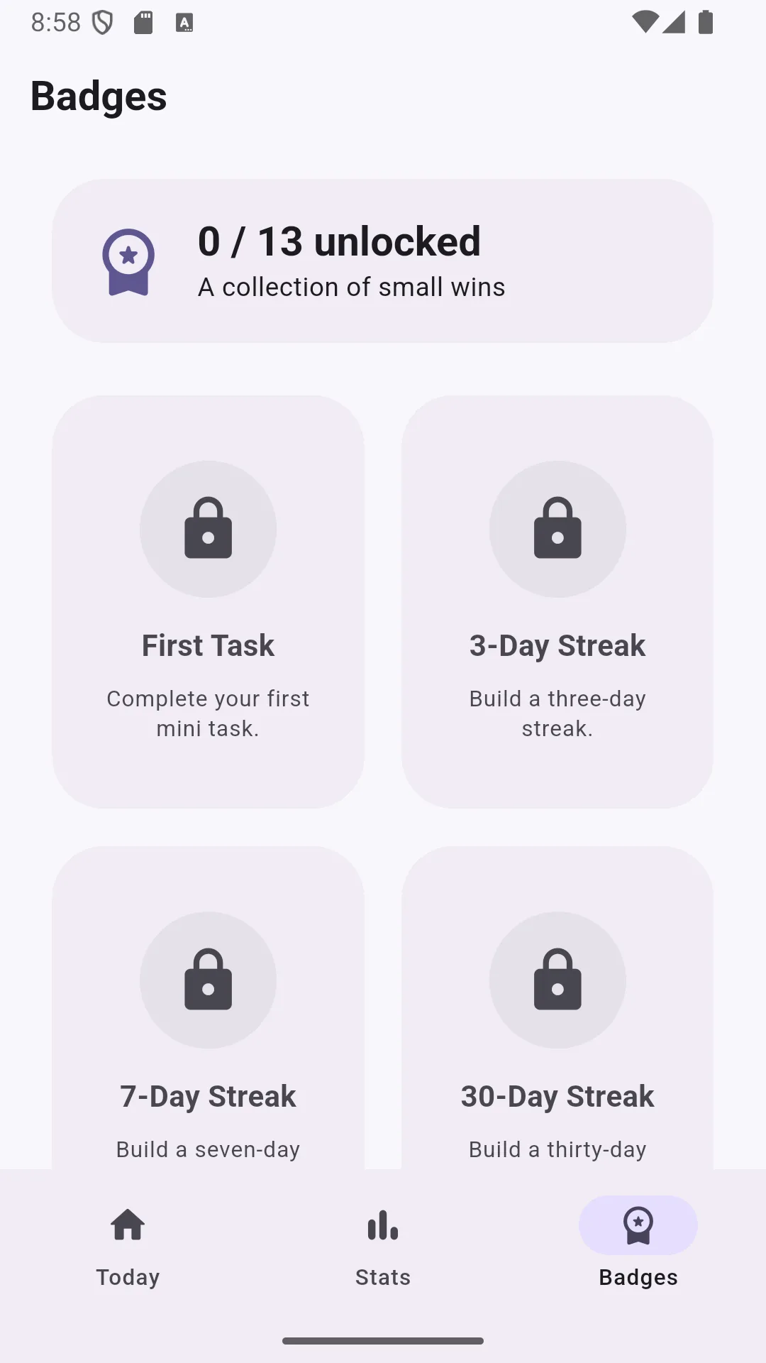 Badges Screen